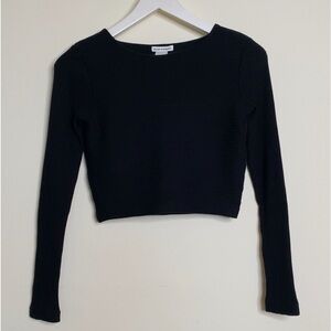 Club Monaco Black Stretchy Cropped Sweater size XS